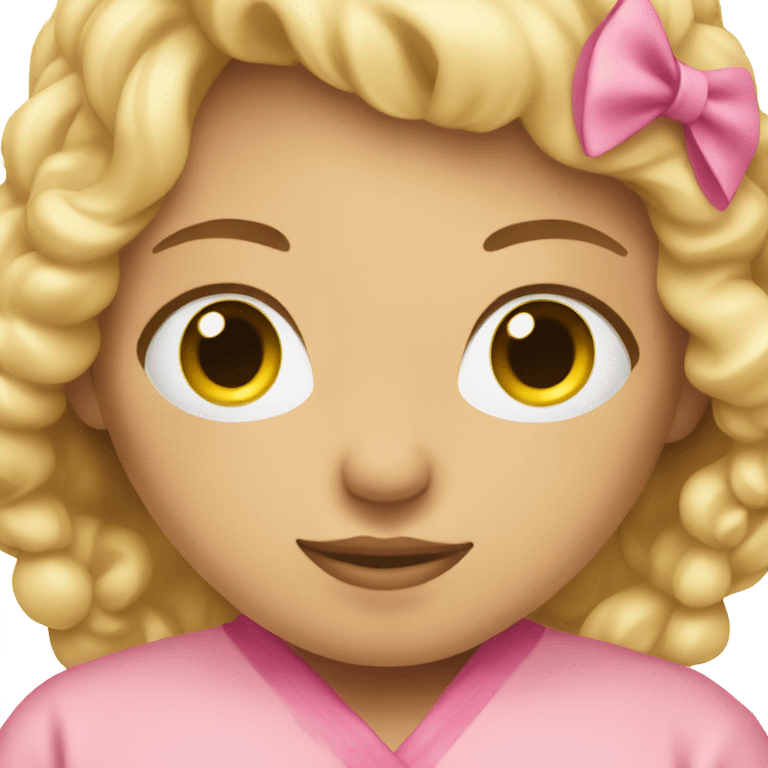 blonde girl wearing pink sleeping gown  emoji