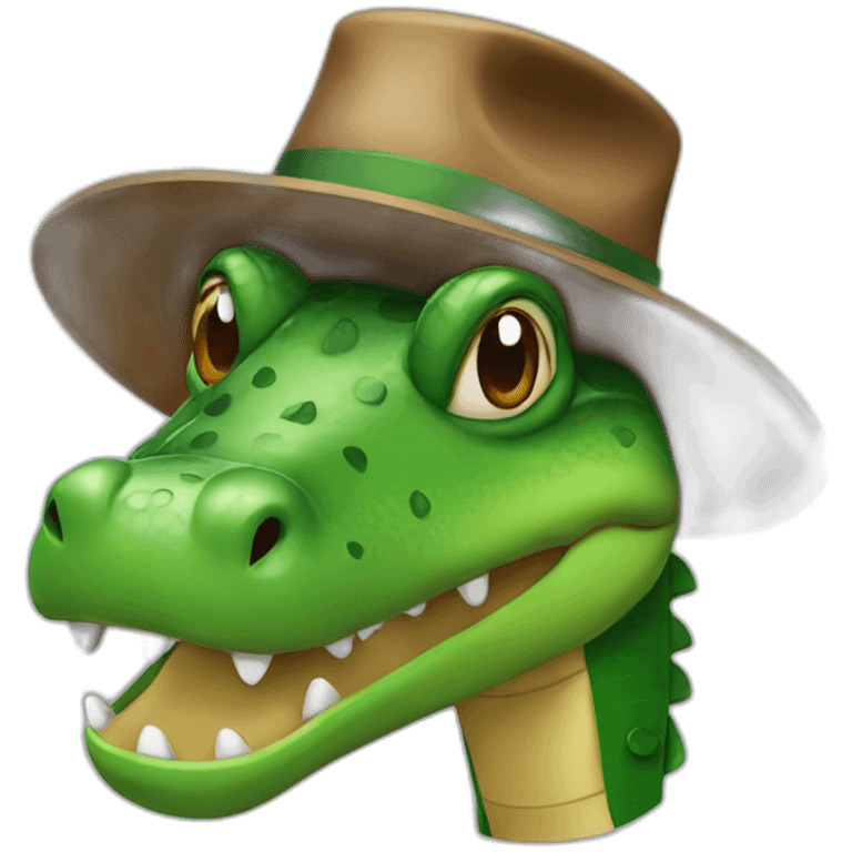 a crocodile with a brown hat emoji