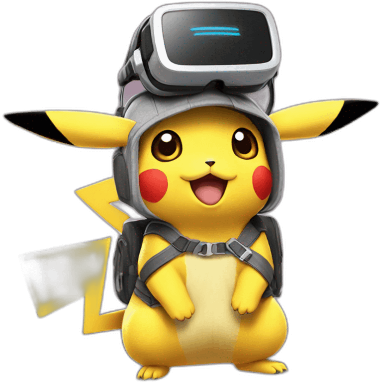 pikachu wearing quest vr emoji