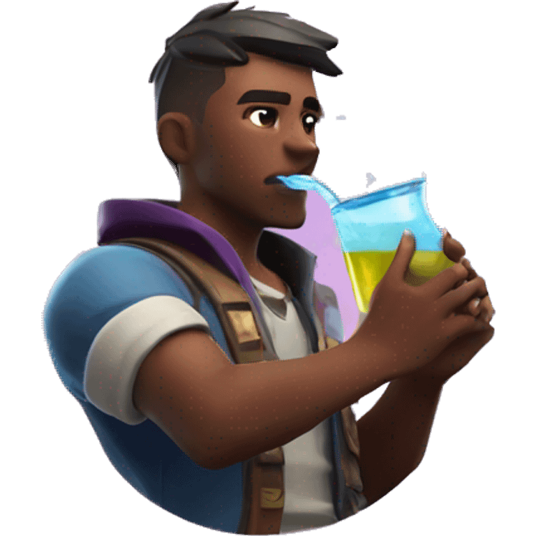 Fortnite player drinking mini shield potion  emoji