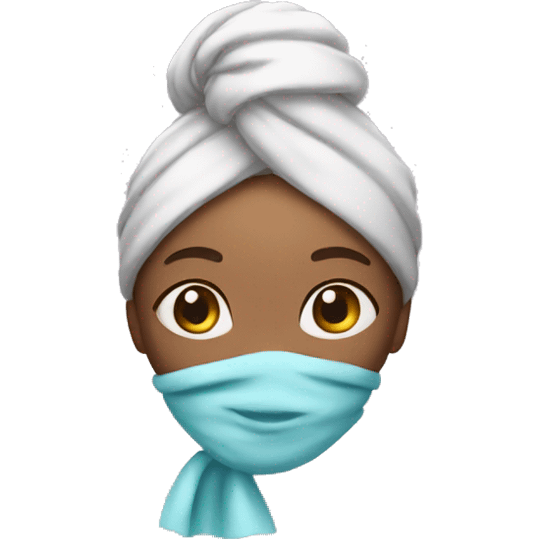 girlwith her hair wrapped up in a towel emoji