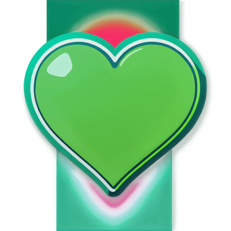 Neon green heart emoji