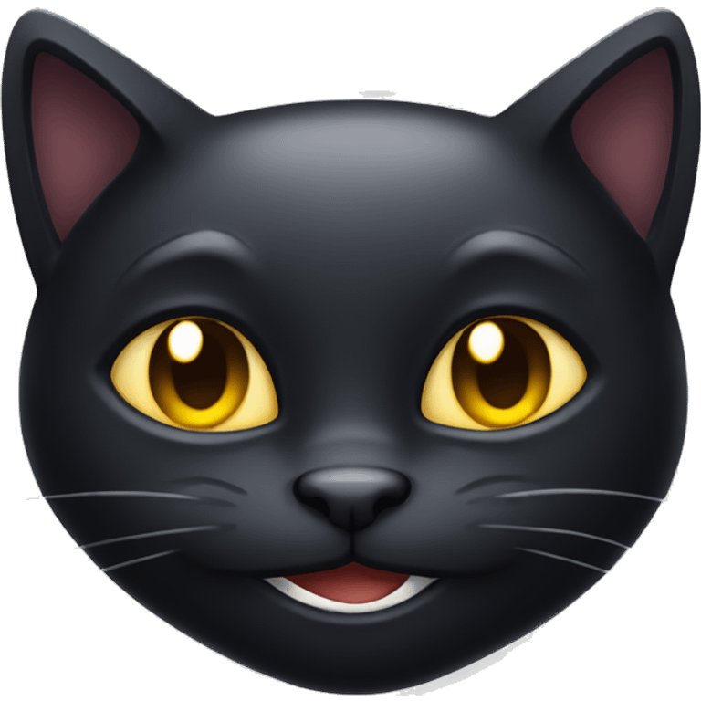 Black cat evil smirking emoji