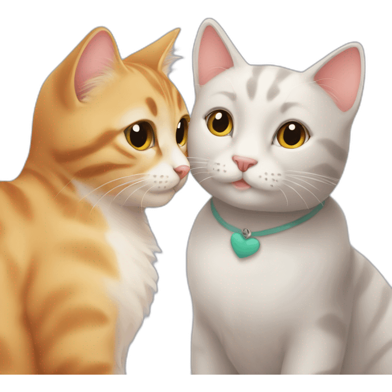 cute cat in love with other cute cat emoji