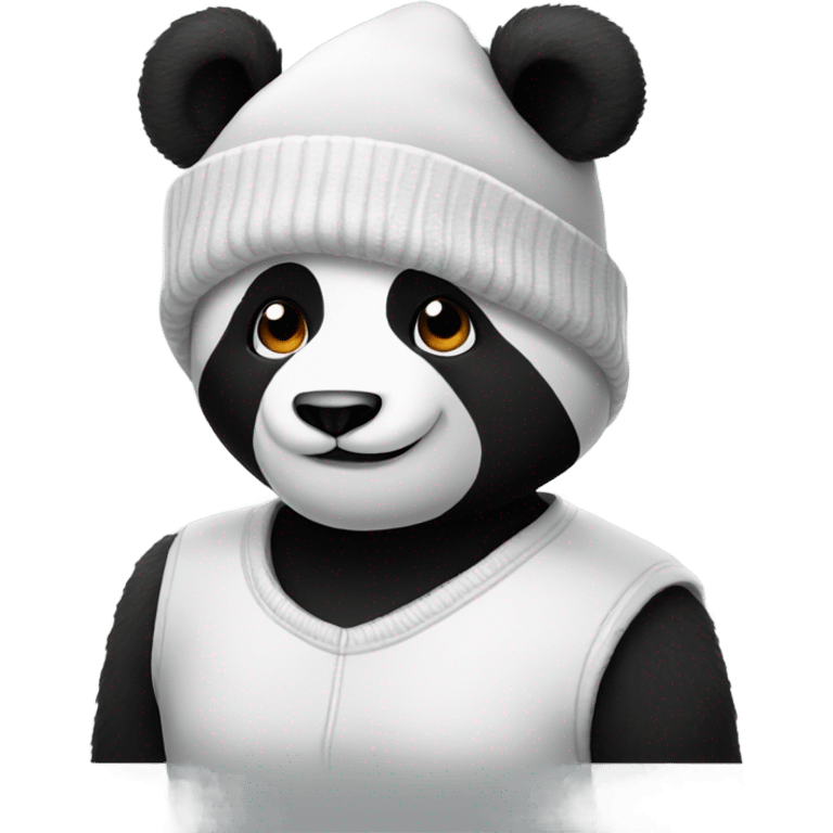 Panda with a beanie emoji