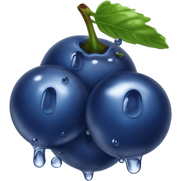 glossy blueberry, wet emoji