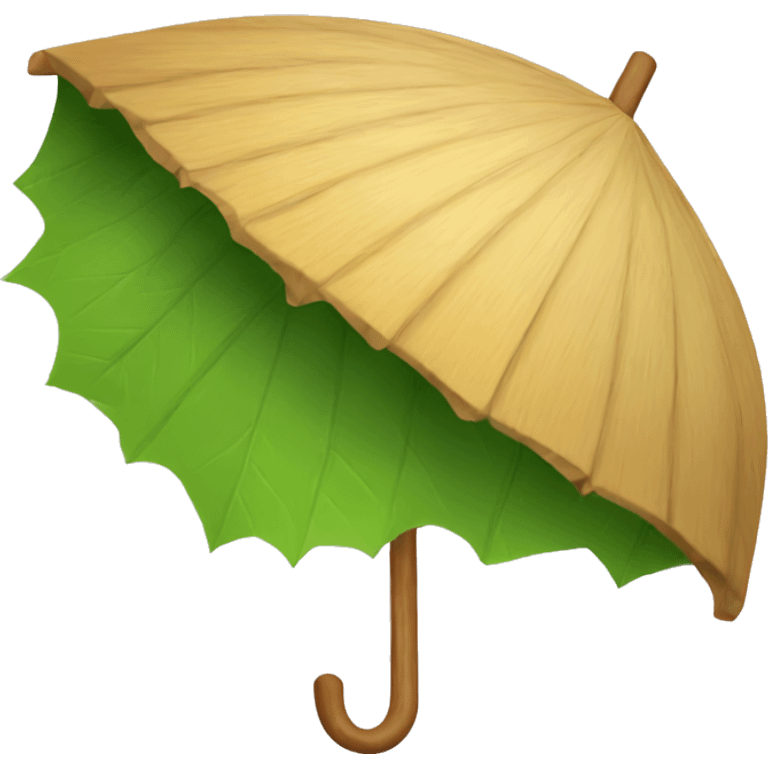 Wooden leaf umbrella emoji