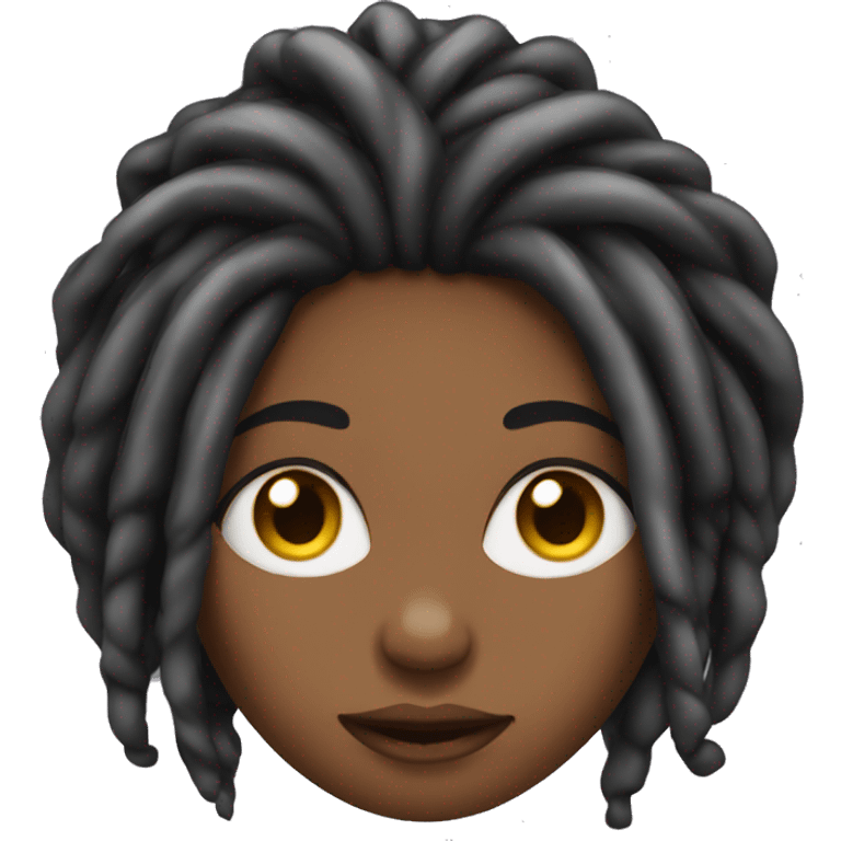 One Black woman with long dreads emoji