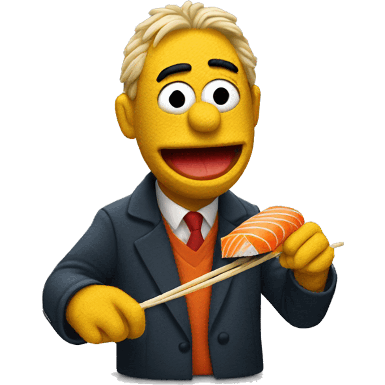 bert the muppet eating sushi emoji