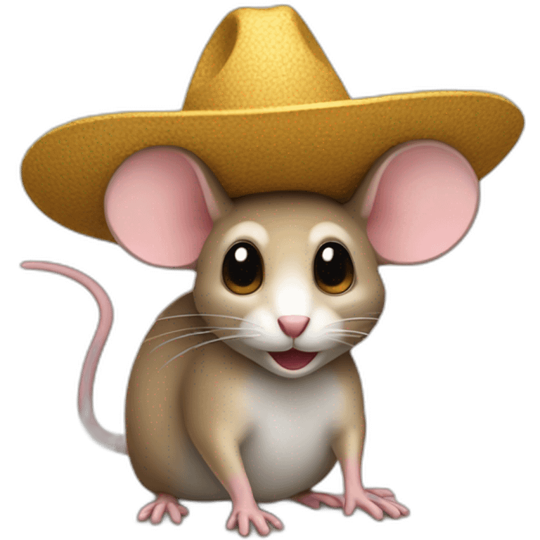 Mouse with a sombrero on his head emoji