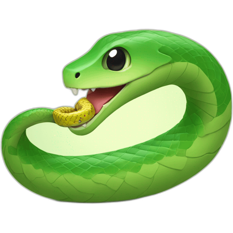 cute little snake eating a phone. emoji