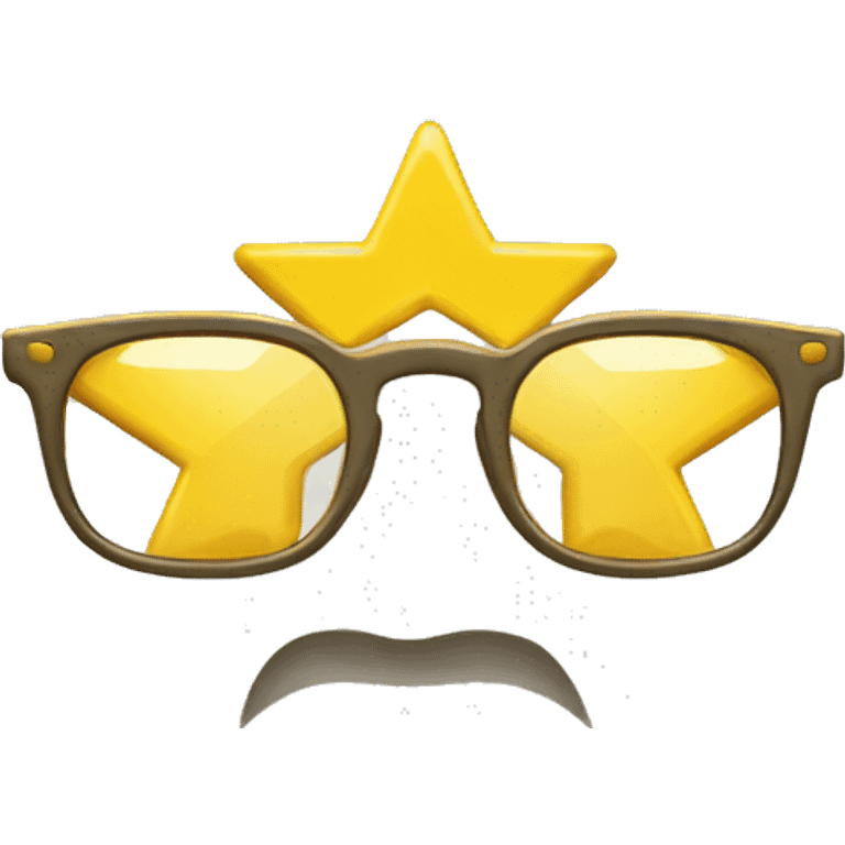 yellow glasses in the shape of a pentagonal star emoji