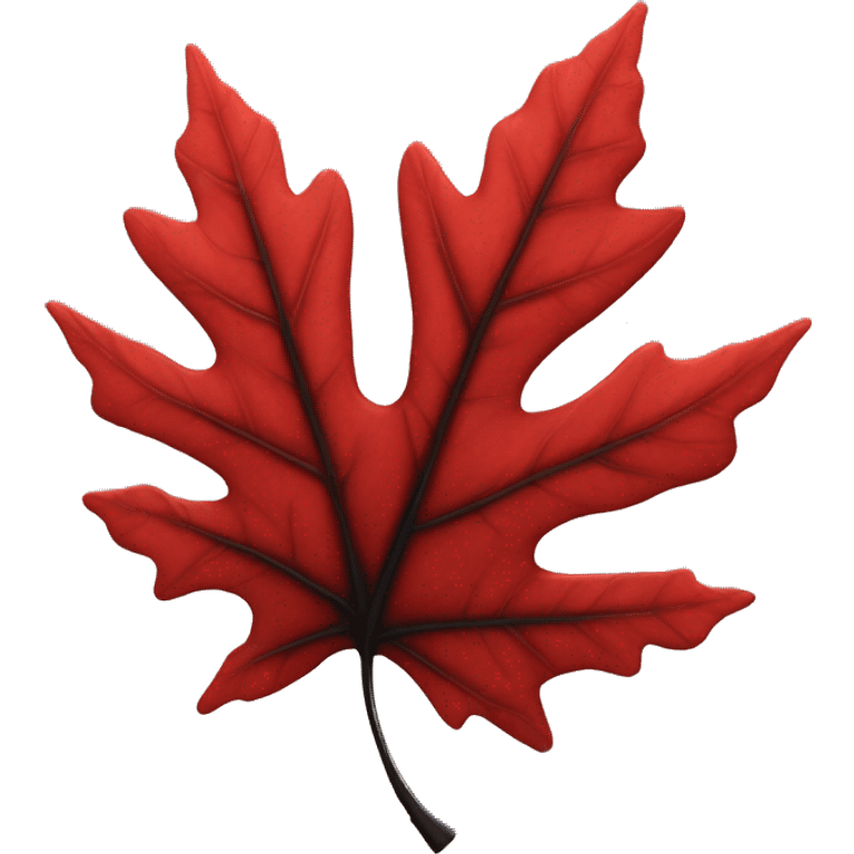 A red sycamore leaf with black details  emoji