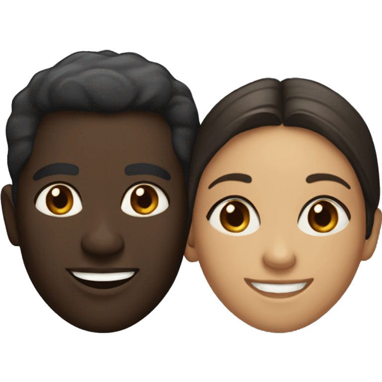 smiling dark-skinned woman and man portrait emoji