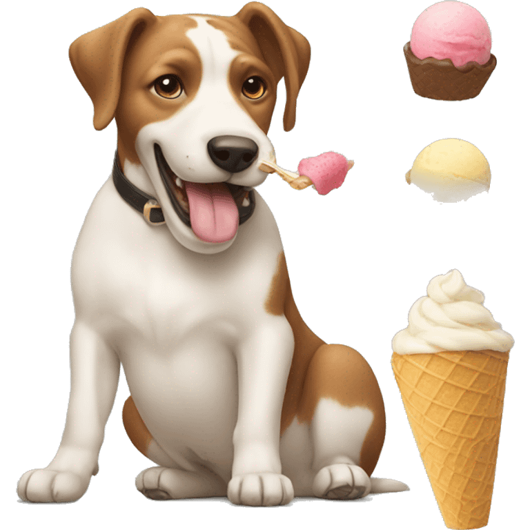 Dog eating an ice cream  emoji