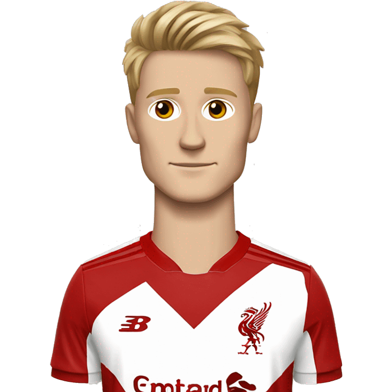 Martin Ødegaard wearing Liverpool fc uniform emoji