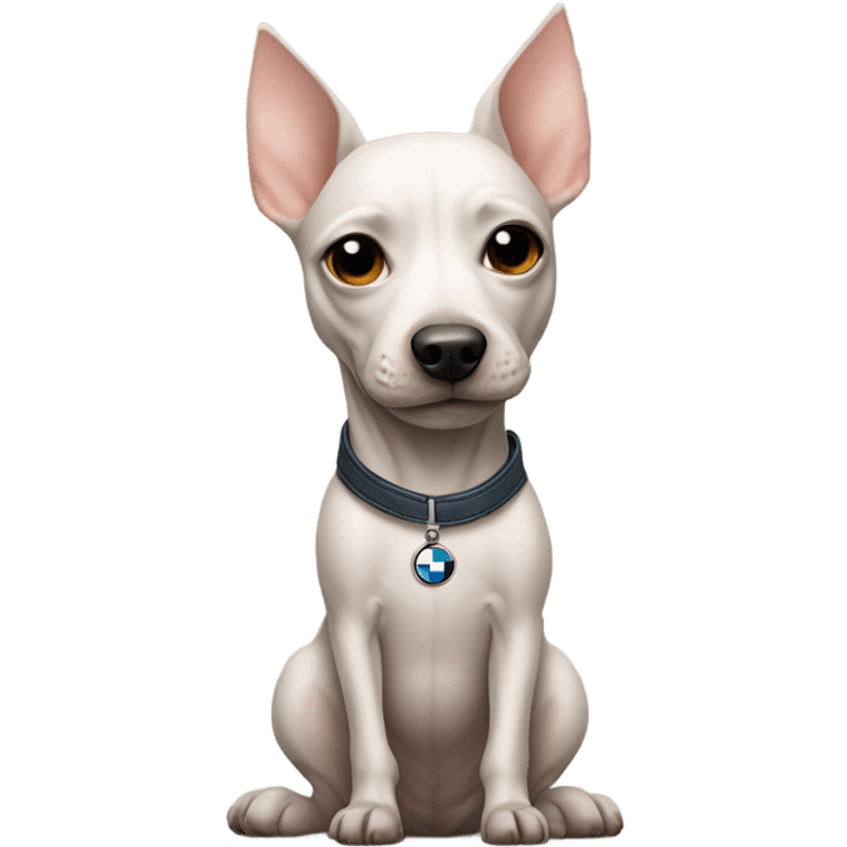 American Hairless Terrier with bmw emoji