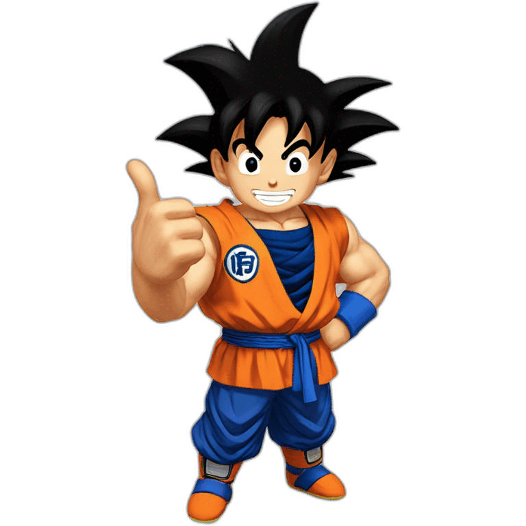 Goku with thumb up with végéta  emoji