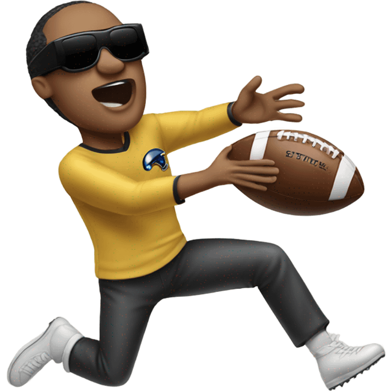 Stevie wonder catching a football emoji