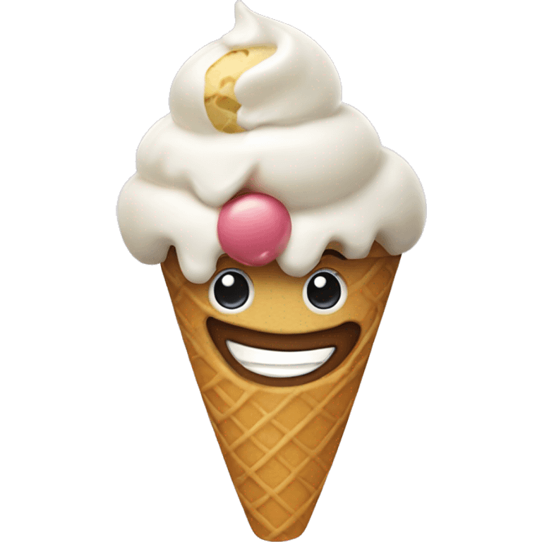 Happy face with a ice cream  emoji