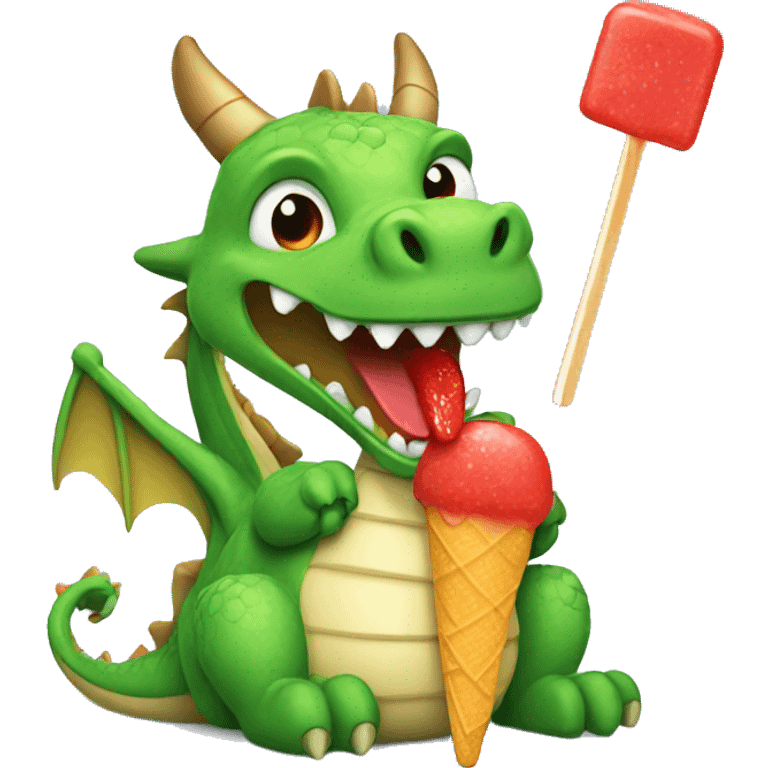 dragon with a popsicle emoji