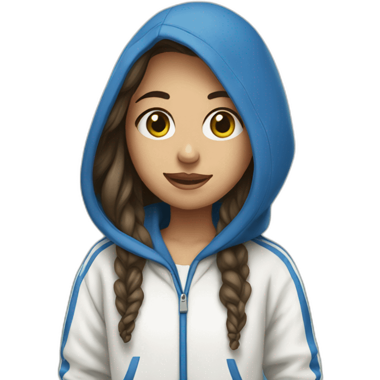 Israeli girl in blue and white hoodie emoji