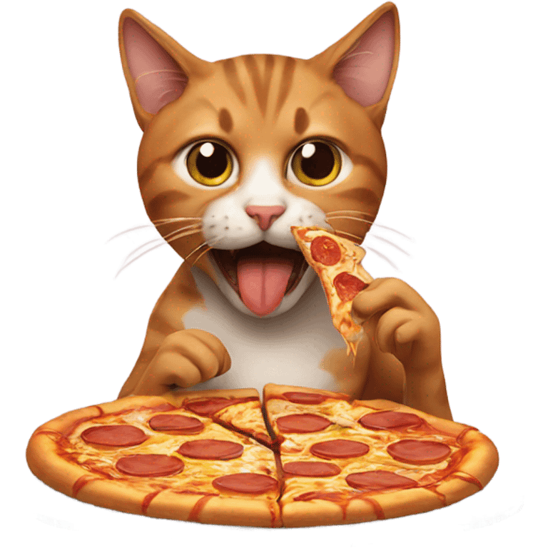 cat eating pizza emoji