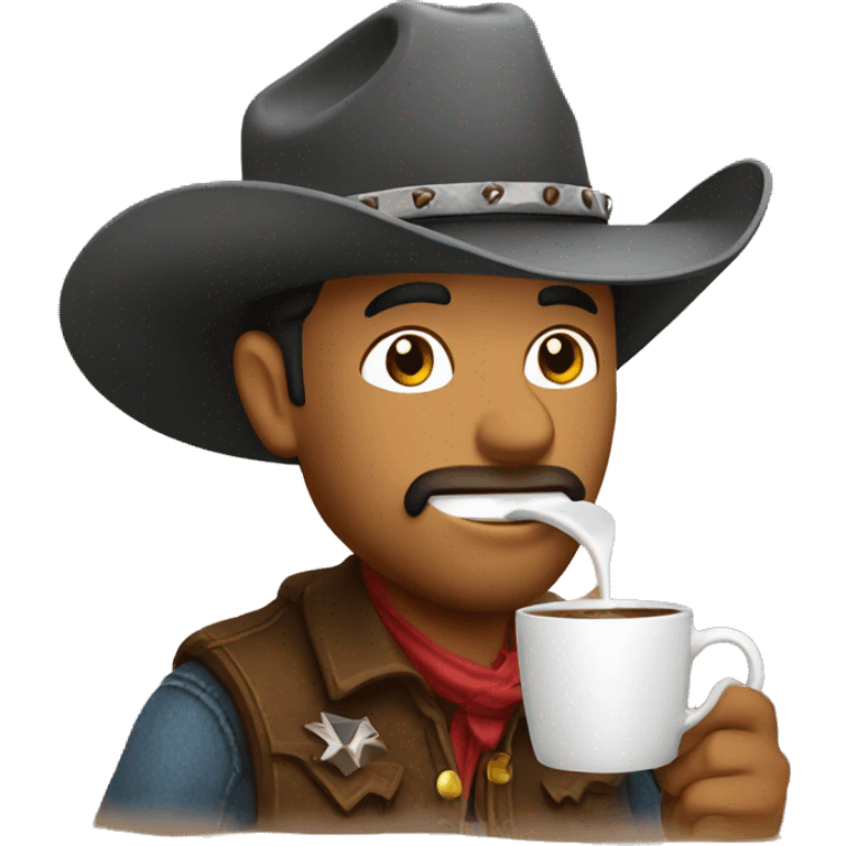 Cowboy drinking coffee emoji