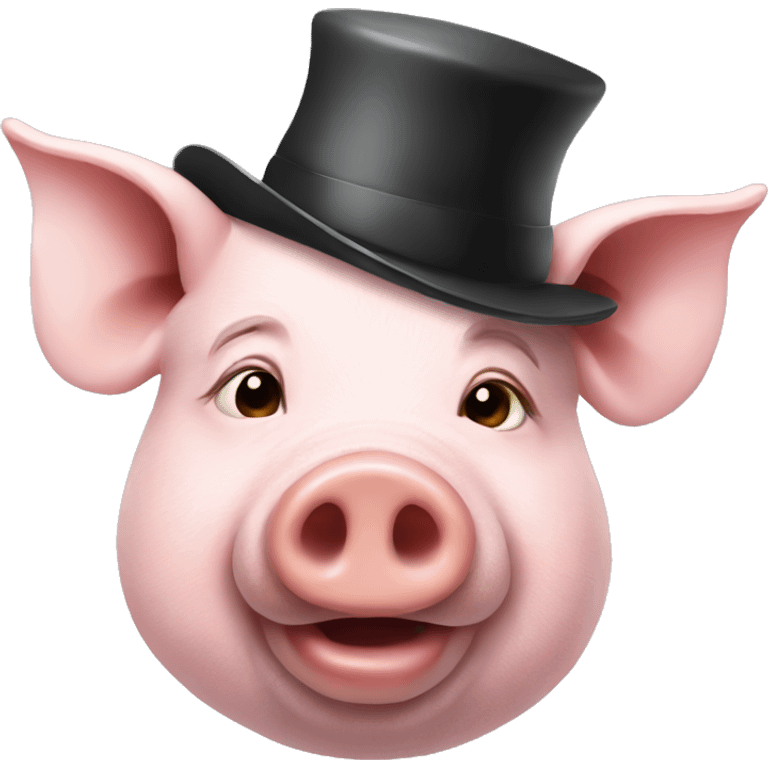 Pig that wears hat and suite emoji