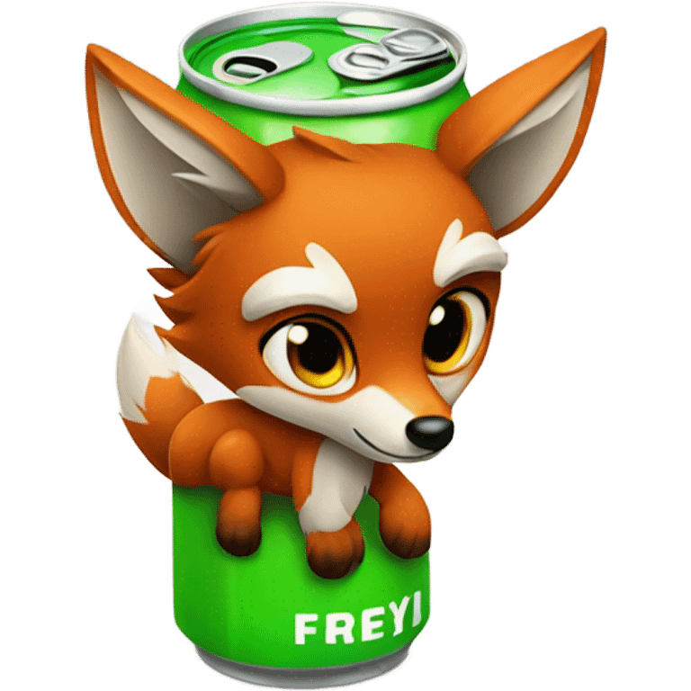 Little foxy drinking energy drink emoji