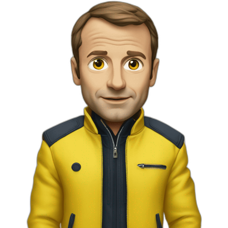 Emanuel Macron with yellow jacket emoji