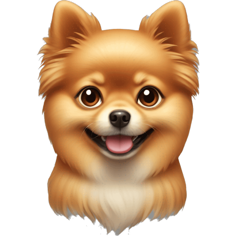 Little Pomeranian dog with little round ears red color  emoji