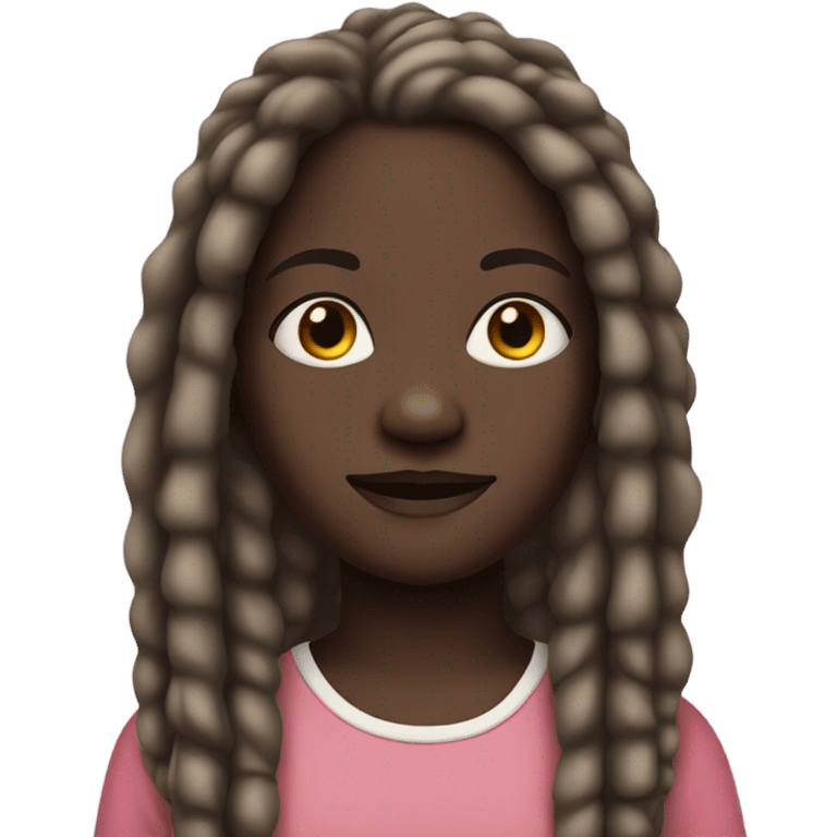 Eleven year old dark-skinned girl with dreadlocks emoji