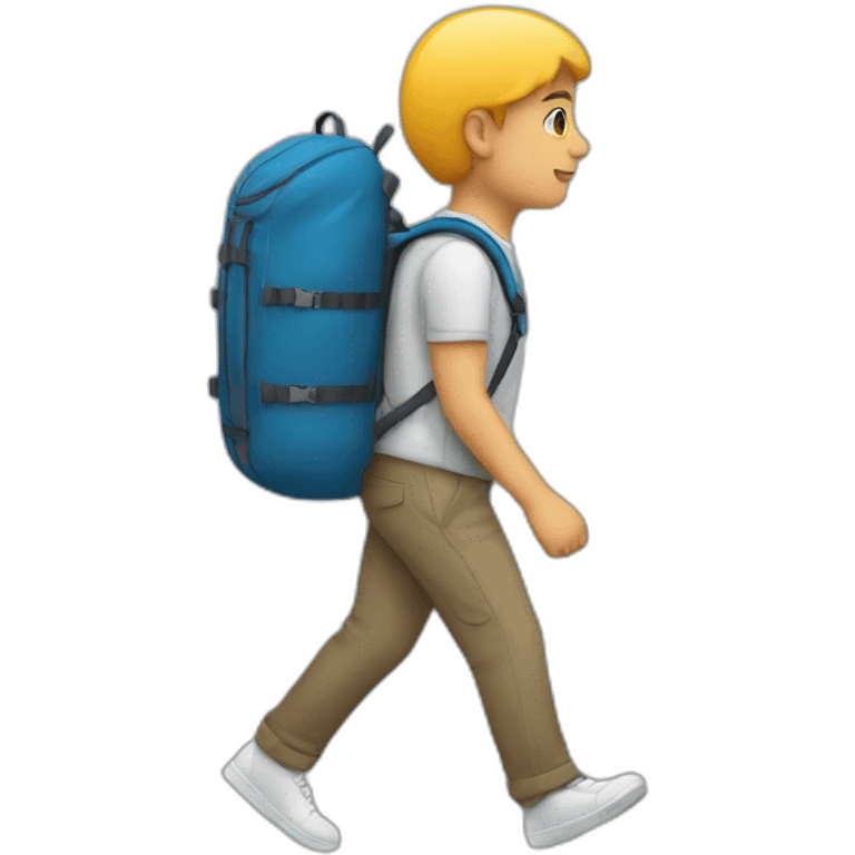 a person walking with bagpacks emoji