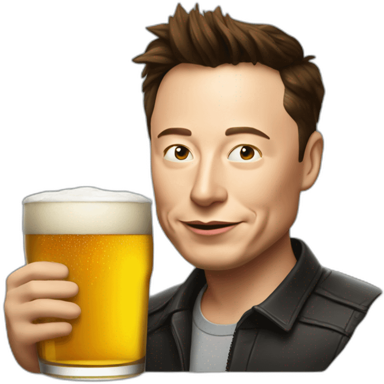 elon musk drink beer emoji