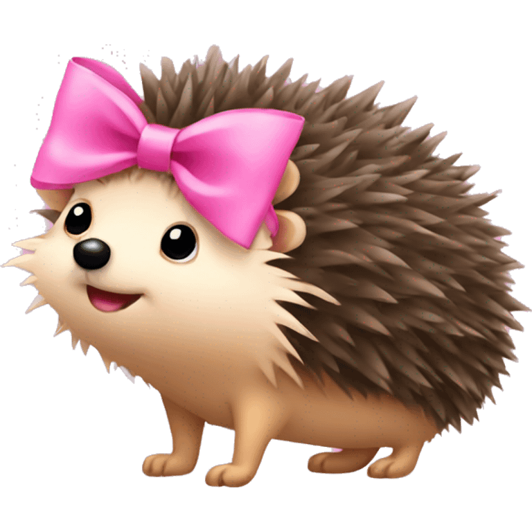 hedgehog with a pink bow emoji