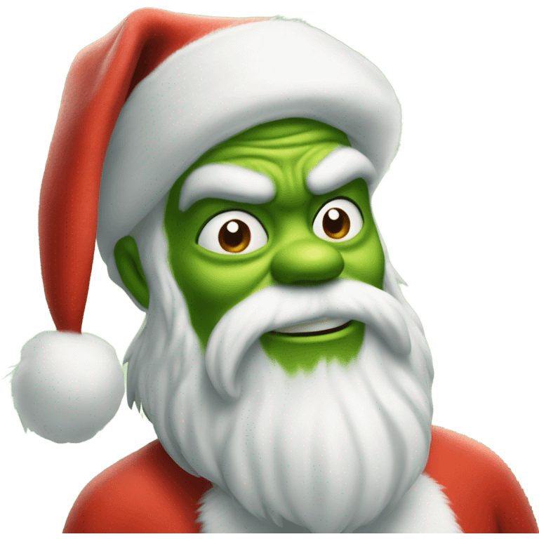 Epic Santa Clause and Grinch emoji