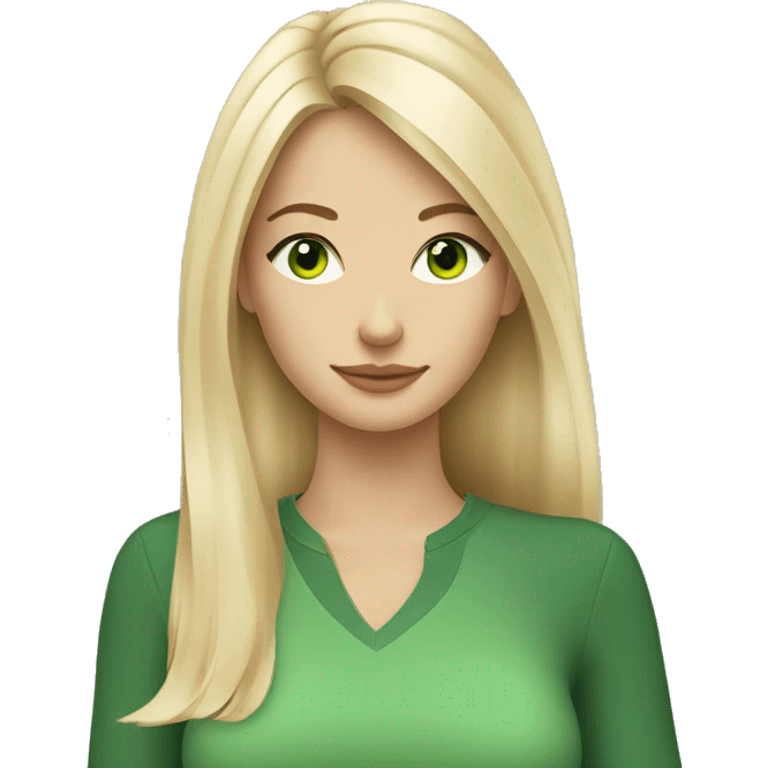 Fair blonde girl with green eyes sipping tea shoulder length hair emoji