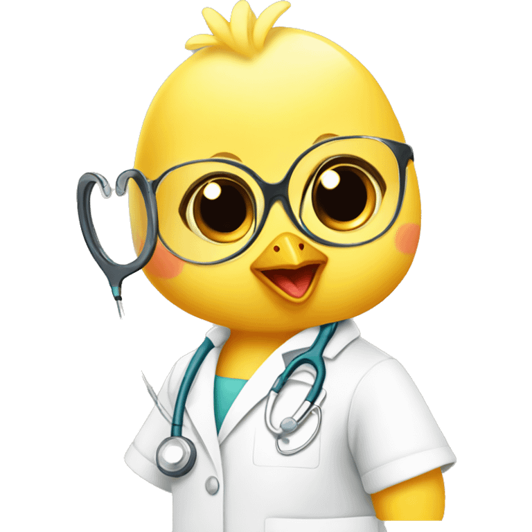 baby chick as a doctor emoji