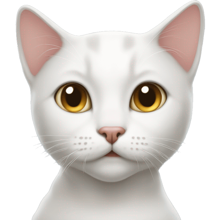 Shorthair white cat emoji