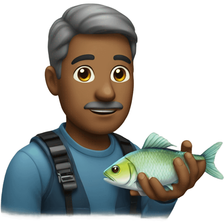 a man touch fish emoji