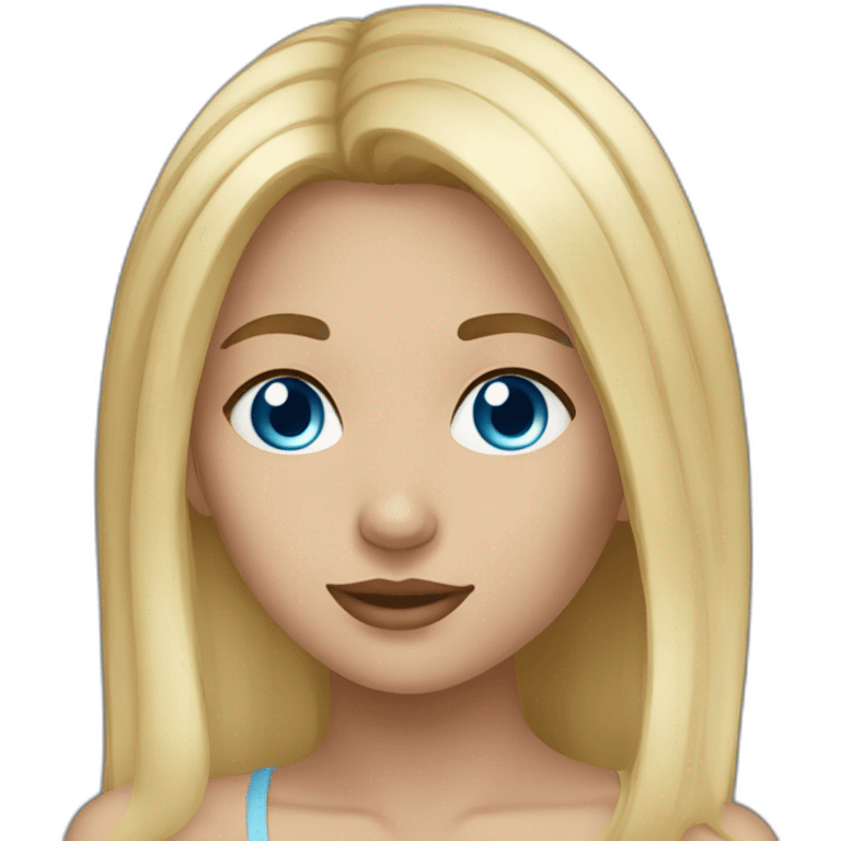 Maleia girl blonde blue eyes emoji