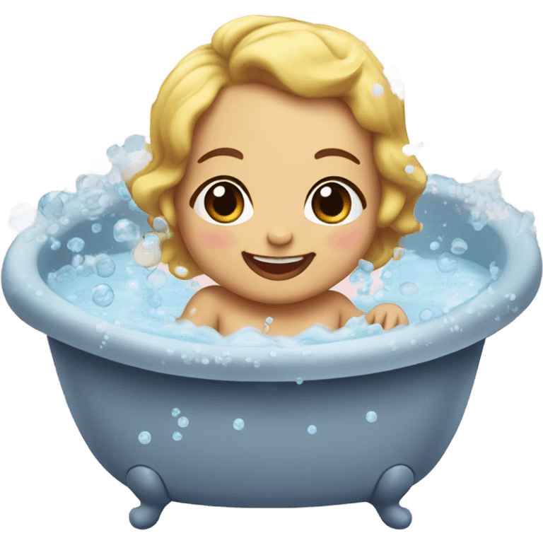 cutе baby girl in the bath emoji