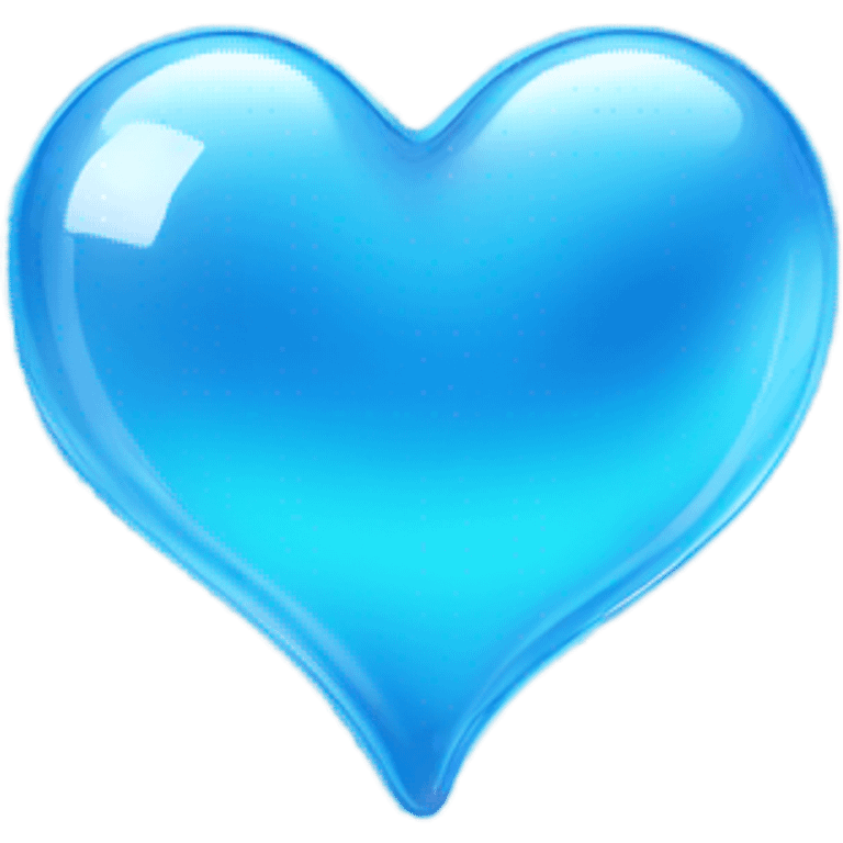 Shiny glass blue heart  emoji