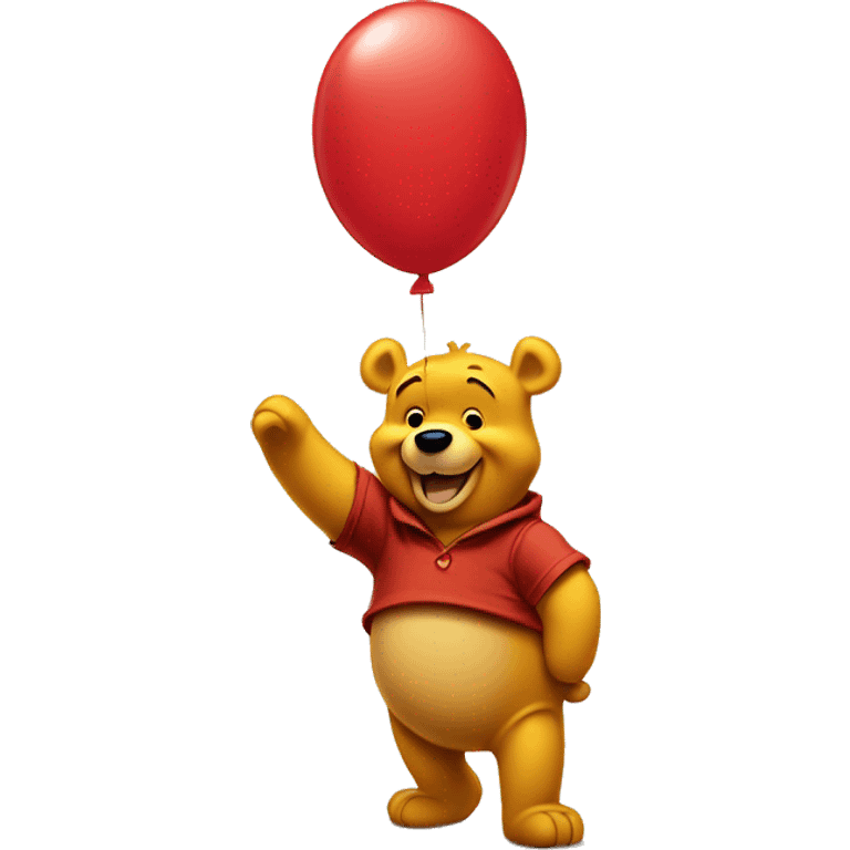 Disney Pooh with red balloon emoji