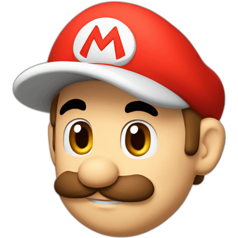 White Mario with Red hat emoji