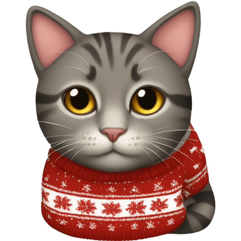 Cat with Christmas sweater  emoji