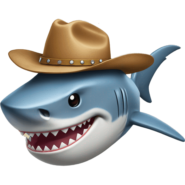 Shark with cowboy hat  emoji