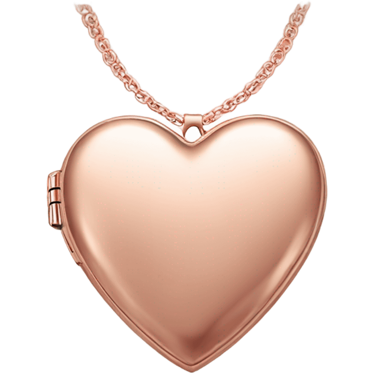 rose gold heart shaped locket emoji