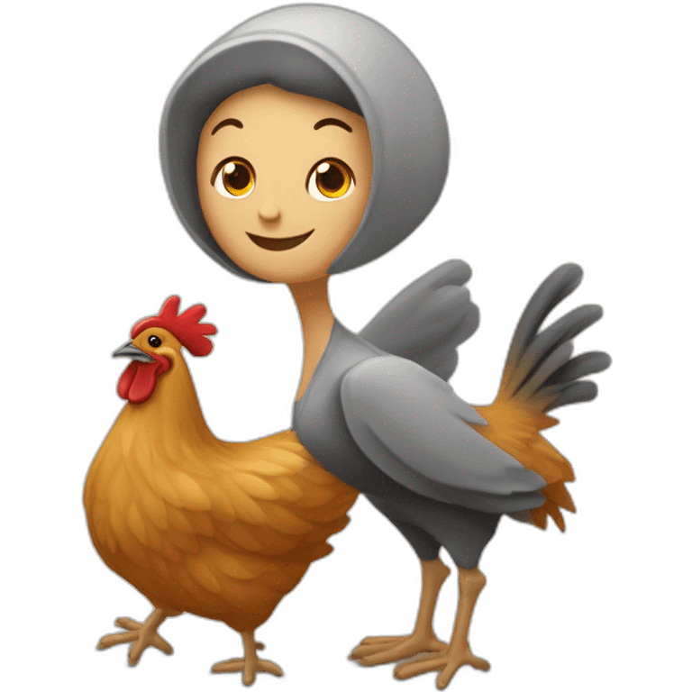 maman sur une poule emoji